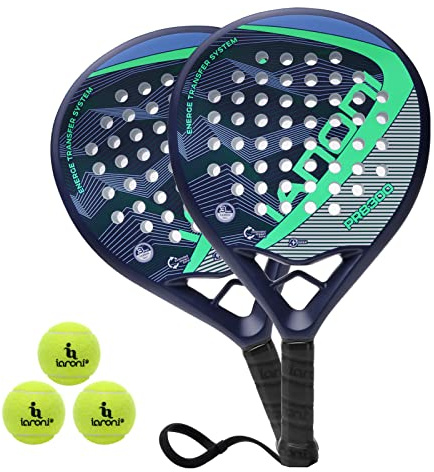 ianoni Padel Racket Carbon Fiber Surface with EVA Memory Flex Foam Core Padel Tennis Racquets Paddle Tennis Racket