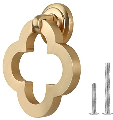MIWUMI Gold Cabinet Knobs, Zinc Alloy Cupboard Drawer Knobs With Screws for Dresser (8)