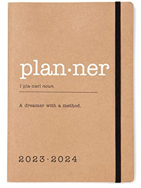 Letts Eco Writers Words A5 akademischer Terminplaner 2023/2024 Wochenansicht, braunes Kraftpapier