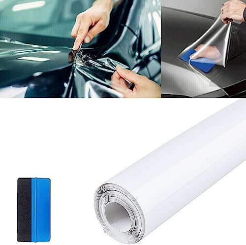 NewL Rhino Skin Paint Protective Film Vinyl for Car Bumper Hood Paint Protection, Motorcycle, Bike - Transparent, Self-adhesive (15cm x 100cm)