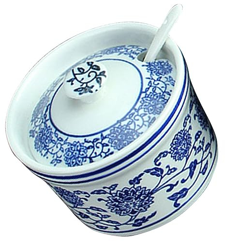 Veemoon Barattolo Di Condimento in Ceramica Barattolo Di Contenitori Con Coperchi Contenitore Per Lo Zucchero Caffè Zuccheriera in Ceramica Ciotola Di Sale Olio Speciale Con Coperchio