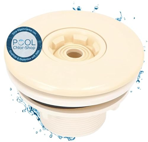 Duraol Einlaufdüse ohne Gitter I Sand I Verstellbare Pool Einlaufdüse für Folienpool, Beton- & Polyester-Becken I Einströmdüse aus ABS I Pooldüse mit Flansch, Dichtungen & Schrauben