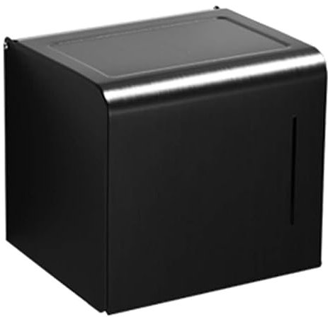 Klopapierhalter Wandmontage Badezimmer Toilettenpapierhalter Dusche Aluminium Telefonhalter for Toilette Badezimmer Küche Schule Hotel für Küche und Badzimmer ( Color : Black , Size : 15.5*14*14cm )
