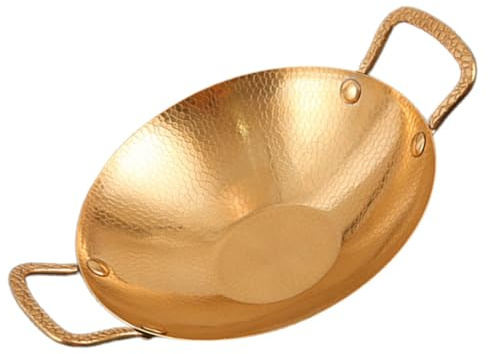 Alipis Plancha de Martillos Olla de Acero Inoxidable Sartén para Uso Doméstico Sartén de Cocina Plancha de Acero Inoxidable Wok para Estufa