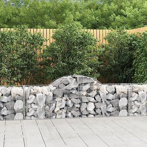 Hochbeet Schmal,Blumenkasten Balkon gabionen Mit Hochbogen 2 STK. 200x50x60/80 cm Verzinktes Eisengeeignet Für Garten, Eingang, Wohnzimmer, Korridor, Büro, Balkon, Außenbereich