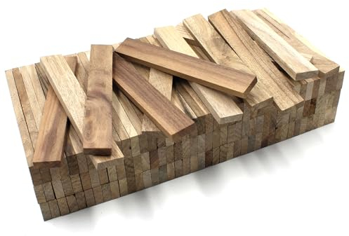 VmG-Store 80x Holzleiste 22x8x160mm Nussbaum lose Bastelklötzchen zum Basteln Bastelstäbe (Nussbaum 22x8mm)