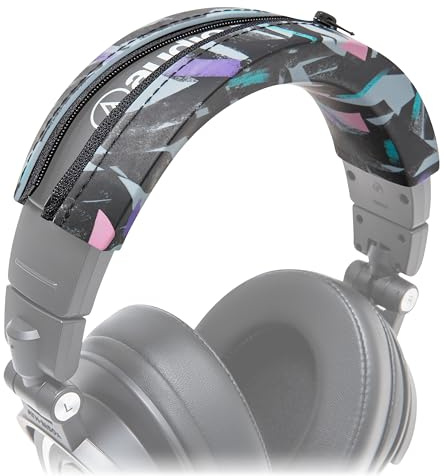 WC BandZ ATH - Headband Cover for Audio Technica ATH M50X & M50XBT | Made by Wicked Cushions | Also fits M50, M40X, M40, M40FS, M30X, M30, M20X & MSR7 | 90's Black