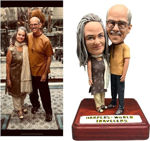 customthing Wackelkopf-Figur, Wackelkopf, Wackelkopf, personalisiertes Geschenk, echtes Foto, Tisch-Ornament für Paare, Liebhaber, Freunde