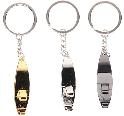 ABOOFAN 4sets Lanyard Keychain Surfboard Shape Metal Bottle Opener Keyring for Decorative 3pcs*4