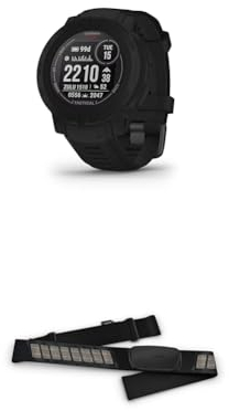 Garmin Instinct 2 Solar Tactical – robuste GPS-Smartwatch mit unendlicher Akkulaufzeit im Smartwatch-Modus & HRM-DUAL Chest Strap