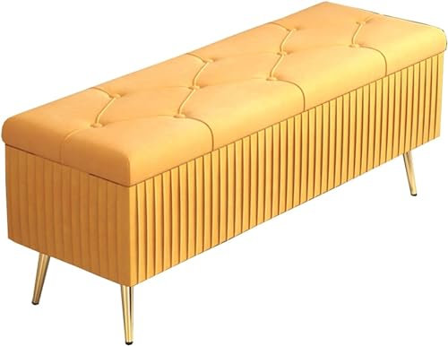 PAXLBF Sgabello Pieghevole in Velluto, Sgabello fasciatoio con 4 Gambe in Metallo, poggiapiedi Imbottito, Contenitore per Giocattoli per Camera da Letto, Soggiorno, corridoio, 80 x 40 x 4