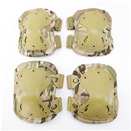 GMJTSRWV Knieschoner Militärische Taktische Knieschützer Armee Ellenbogen Knie Outdoor Sports Airsoft Training Jagd Skating Knie Support Unterstützung Sicherheit EUstellung Volleyball Knieschoner(CP)