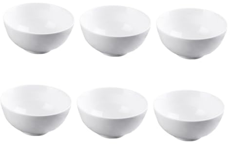 CHICAMPERA 6 Pièces Bol Porcelaine Blanche Bol à Riz Conservant La Chaleur Récipient à Salade De Fruits Pour Restaurant Et Maison