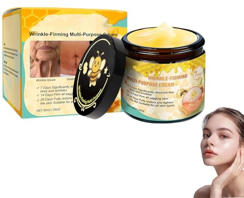 Bienengift Anti-Falten-Creme,Anti-Falten-Feuchtigkeitscreme für Gesicht und Hals,Feuchtigkeitsspendende Hautcreme zur Faltenkorrektur (1)