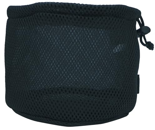 Bolsa de malla de nailon negra para viajes, con cordón, para almacenamiento de macetas al aire libre, organizador de vajilla, organizador de vajilla para camping, funda de transporte