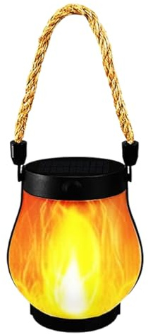 Lanterna solare, effetto di fiamma tremolante, 25,5x12 cm, percorso lanterna solare, illuminazione del percorso del cantiere, facile installazione, per i patio e giardini percorsi che migliorano