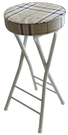 Set di 2 sgabelli da bar pieghevoli, sedie bianche portatili da 63 cm, per cucina e sala ricreativa, design salvaspazio, perfette per banconi e piccoli spazi