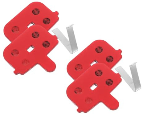 BESTonZON 2 Pares Pastillas Freno Disco Bicicleta Semi Metálicas Rojas para Bicicletas Montaña y Scooters Compatible con Sistemas Hidráulicos Alta Durabilidad y Frenado Seguro para Ciclismo