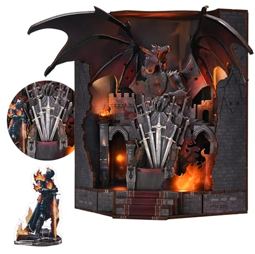 MiniCity Klingenthron Book Nook Kit, 3D-Holzmodell fürs Bücherregal | Mit einer kostenlosen Figur; Baue in 2–4 Std.; 143 Teile, Kleber und Montagewerkzeug für die Bücherregal-Deko ab 14 Jahren