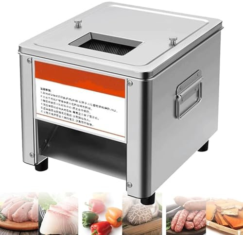 850W Electric Meat Cutter Stainless Steel Slicer for Chicken Beef Fish & Vegetables Commercial Meat Shredding Machine (21mm Cube) Efficient & Easy to Use