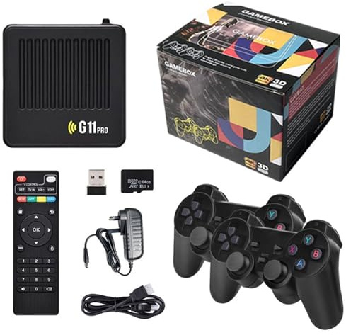 G11 Pro rétro Console de Jeu avec 40000 Jeux intégrés 4K HD Game Stick avec 2 contrôleurs sans Fil Portable Plug - and - Play Console de Jeu rétro fête Cadeau d'anniversaire-128G