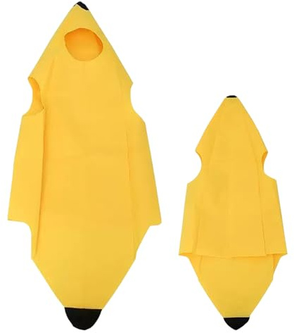 HSYWSH Disfraz Plátano Adulto Hombr Mujer Fruta Unisex, Disfraz de Plátano, Disfraces Fruta Adulto, Disfrazs Despedida Soltera para Fiesta Cosplay Halloween Carnaval (Amarillo)