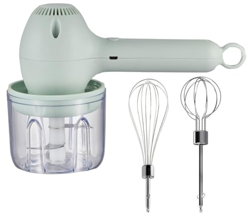 ZYNCUE Miscelatore portatile elettrico senza fili da 30 W per uso in cucina, trita-aglio e schiacciapatate con cavo USB, per rosa/bianco/verde