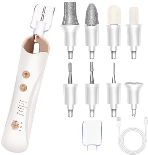 Ponceuse pour Ongles Professionnel, Lime a Ongle Electrique Sans Fil, Ponceuse Ongle Rechargeable avec 8 Accessoires pour le Soin des Ongles, 5 Vitesses, Portable Kit de Manucure Pédicure