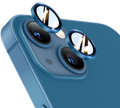 TOCOL 2 Pack for iPhone 13 / iPhone 13 Mini Camera Lens Protectors | Individual Tempered Glass Protectors, Easy Installation, Case Friendly, Anti-Scratch, HD Night Shooting Mode, Dark Blue