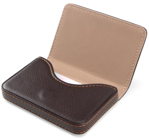 YiliYa Soporte para Tarjetas de Visita, Professional Tarjetero | para Tarjetas de Visita de Cuero PU con cierre magnético, Tarjetero de Nombre de Empresa, para Hombres y Mujeres