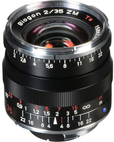 ZEISS Ikon Biogon T* ZM 2/35 Weitwinkel-Kameraobjektiv für Leica M-Mount Entfernungsmesser, Schwarz