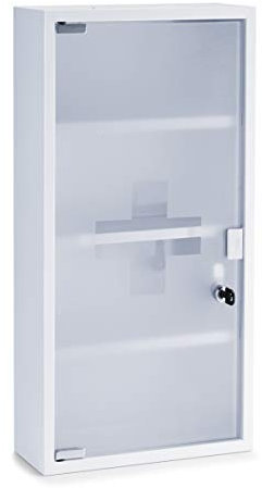 Zeller Medizinschrank, Metall, weiß, 30 x 12 x 60 cm