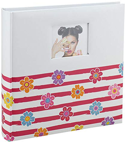 Shining Flowers Fotoalbum in 30x30 cm 100 weiße Seiten Jumbo Buchalbum Fotobuch: Farbe: Rot