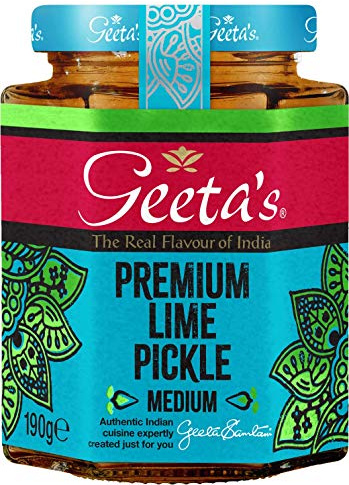 Geeta's Premium Lime Pickle, Medium, 190g, (Pack of 6)