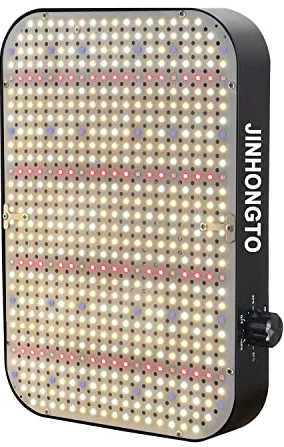 JINHONGTO 130 Watt LED Grow Lampe Dimmbar, Pflanzenlampe LED Vollspektrum, Daisy Chain Funktion, Leiser eingebauter Lüfter