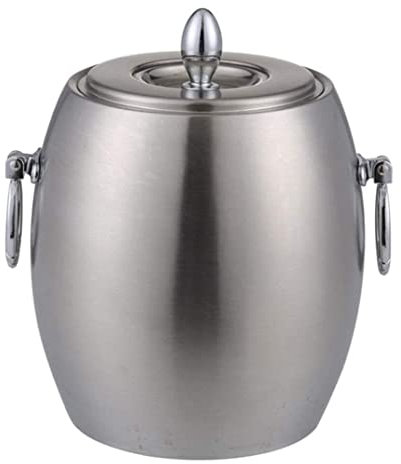 ASHSDI Eiskübel Bierfass Bar-Tool Ovaler Eiskübel Weinkühler Edelstahl Doppelwand Champagner Bier Whiskey Eimer Fass Bar Zubehör EIS-Pellet-eishalter Sektkübel (Size : 1L)