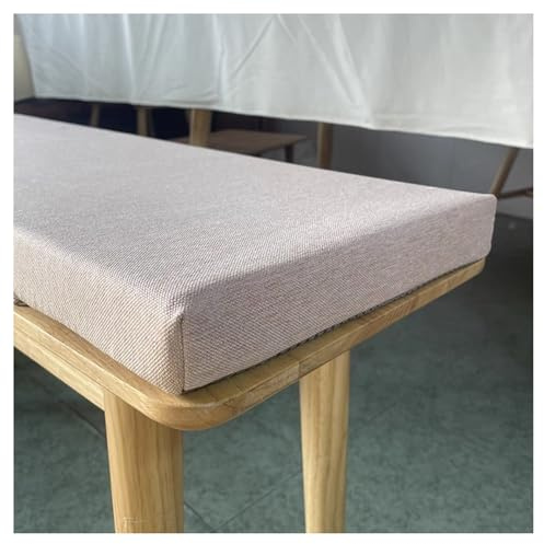 moismk 5CM Dicke Bankauflage Bankkissen Outdoor Sitzbankkissen 100/120/130/140 Abnehmbar Waschbar rutschfest Geeignet für Gartenbänke, Schaukeln, Terrassen, Innenbänke(Beige,140x50cm/51x20in)