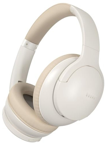 DOQAUS Auriculares Inalámbricos Bluetooth, 90 Horas Reproducción, 3 Modos EQ, Auriculares Inalámbricos Diadema Estéreo HiFi con Micrófono, Cascos Bluetooth 5.4 para Móviles/PC- Blanco Grisáceo