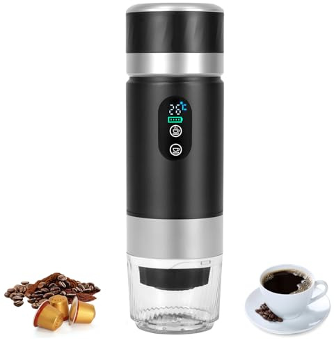 Iriisy Macchina del Caffe Portatile 3 in 1 Portable Espresso Maker per Capsule e Caffè in Polvere Caffettiera Portatile 80ml Ricaricabile da Viaggio Camping (Nero)