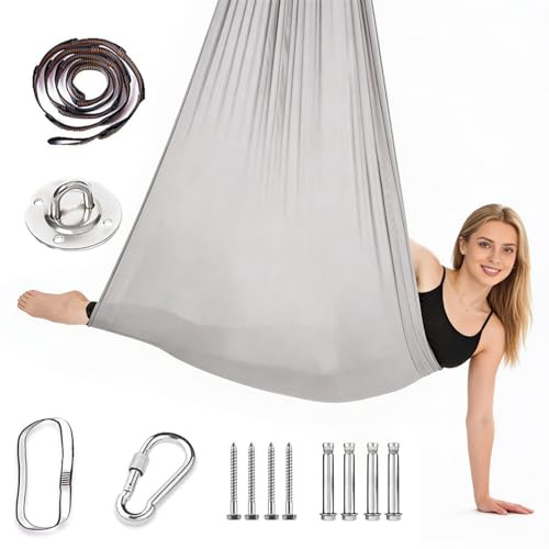 Toalla de yoga Aerial Premium – Toalla de yoga de alta calidad para interior y exterior, columpio terapéutico con costuras reforzadas, toalla de yoga para colgar, hamaca de yoga, columpio para