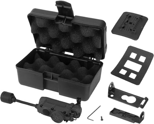 Dolltobe Armed Hjälmlampa med flexibel svanhals svart, 5-i-1 Ir LED-signalljus, röd, grön, blå, vita ljus, 3 lägen, tillbehör, för beväpnade hjälmar