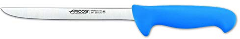 Arcos Cuchillo para fileteareries 2900 - Hoja Acero Inoxidable Nitrum 8 - Mango polipropileno azul - Plateado -istema identificación color - Diseño resistente y ergonómico (7'')