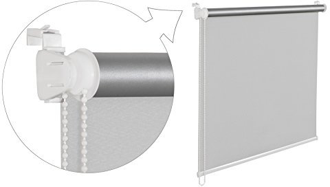 KS Handel 24 THERMOROLLO VERDUNKLUNGSROLLO 70x200 cm hellgrau FENSTERROLLO MIT THERMOBESCHICHUNG 100% ABDUNKLUNG INKL. SEILZUGHALTER