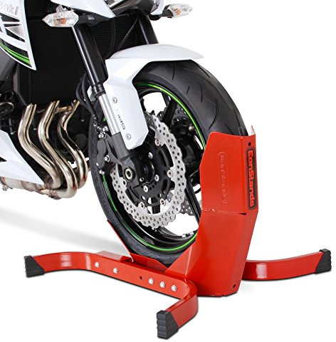 ConStandsEasy Plus-Motorcycle Stand compatible with Honda DN-01 RedPaddock Front Wheel Chock Transport Motorbike Rocker Universal