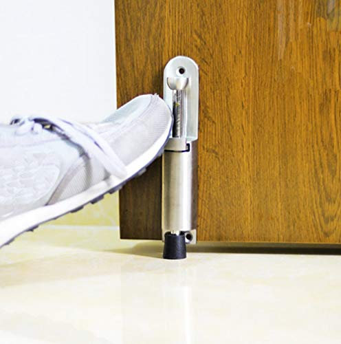 15,2 cm Luxus Edelstahl Teleskop Tür Stopper, extra schwere Pflicht Spring Loaded Schritt auf Tür Halter, Stop & Release von Foot