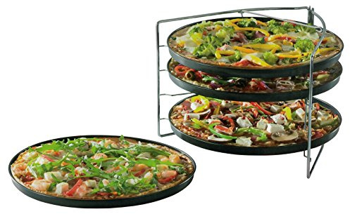 Pizza Backset 5 tlg. mit 4 Pizzahalter Pizzablech Backblech Set Blech Backen