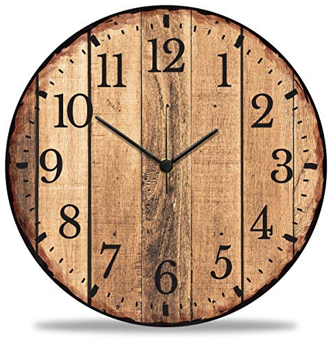 GRAVURZEILE Wanduhr aus Holz - Nature Love - Schleichendes Uhrwerk - Ohne Tickgeräusche - Ø 30 cm - Design Wanduhren für Wohnzimmer Schlafzimmer & Küche