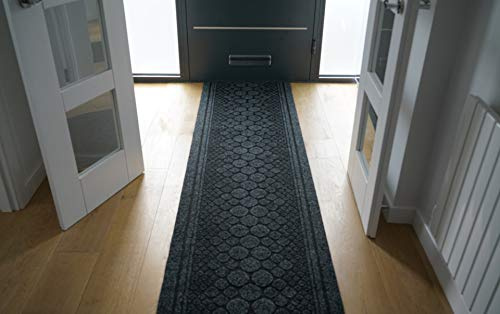 Cork Anti-Slip Heavy-Duty Rubber Corridor Runner, Anthracite, 8ft (2.43m)