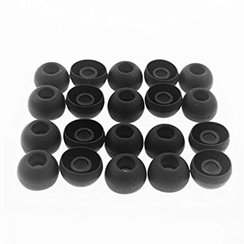 PULABO Lot de 20 embouts de rechange en silicone - Noir - Compatible avec la plupart des casques de marque