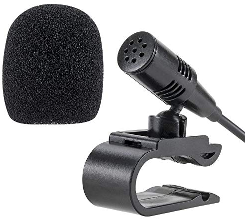 NewTH 3.5mm External Microphone with 3m Assembly Cable Mic Compatible with JVC Kenwood Boss Sony Jensen Alpine for Car and Vehicle Head Unit with Bluetooth Enabled Stereo, Radio, GPS and DVD